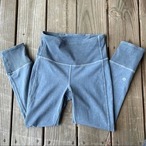 Lululemon Wunder Under Ribbed Crop Legging Size 4 Washed Moon Blue